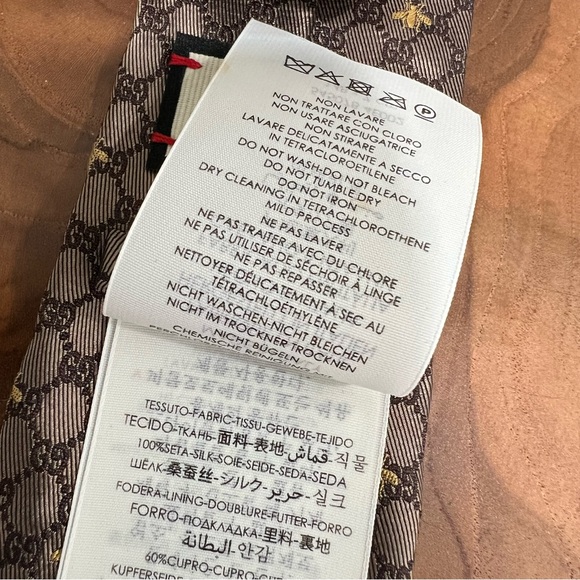 GUCCI Tie Silk BRW all-over men 545078 4E002 - Picture 6 of 8